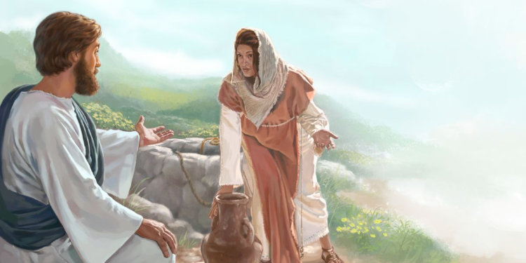 jesus e a mulher samaritana no poço de jacó